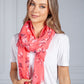 Bright Coral Orchid Print Scarf