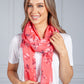 Bright Coral Orchid Print Scarf