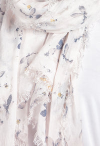 Pale Pink Orchid Print Scarf