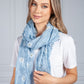 Garden Daisy Print Scarf in Sky Blue