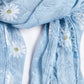 Garden Daisy Print Scarf in Sky Blue