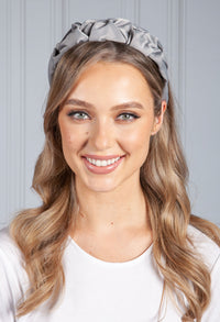 Soft Grey Ruffle Headband-1