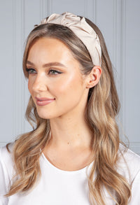 Beige Ruffle Headband-1