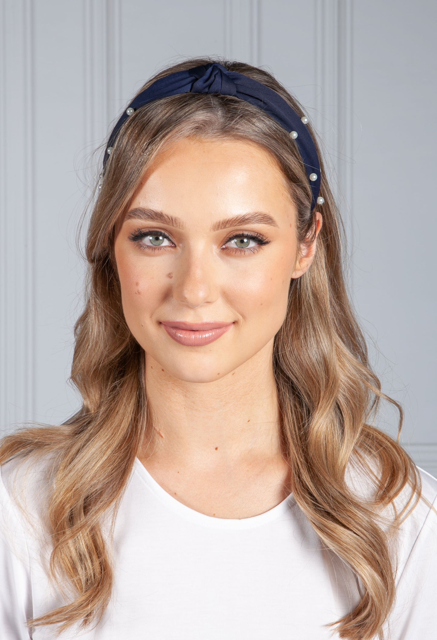 Navy Pearl Headband-1