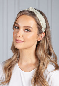 Light Sage Pearl Headband-1