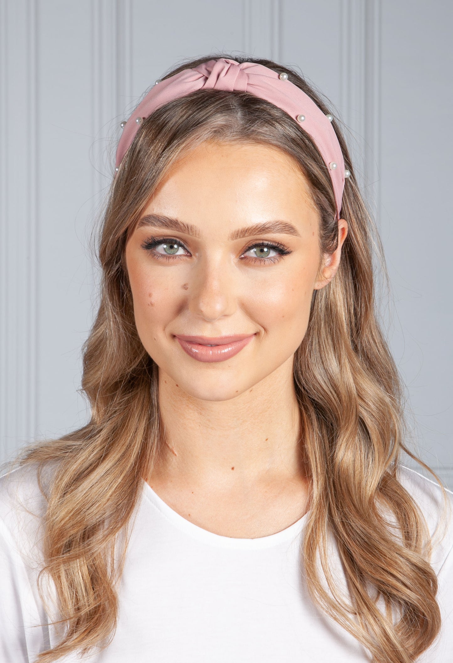 Dusty Pink Pearl Headband-1