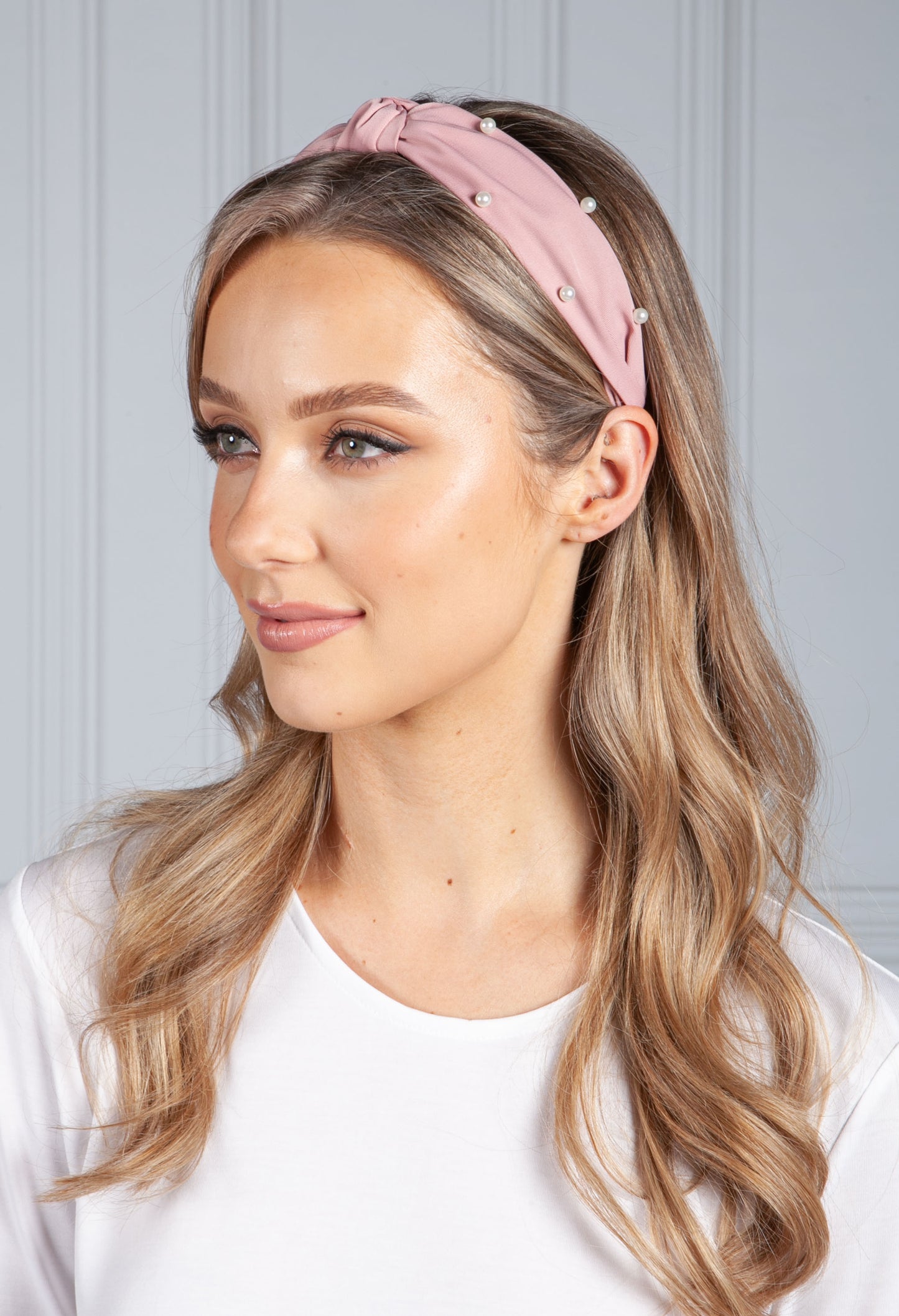 Dusty Pink Pearl Headband-1