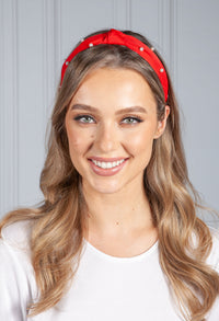 Ruby Red Pearl Headband-1