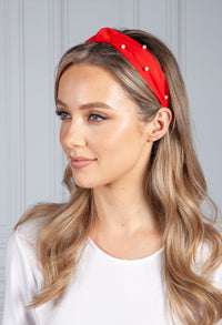 Ruby Red Pearl Headband-1