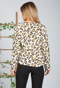 Light Leopard Print Jacket with Pockets