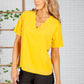 Mustard Top with Scalloped Neckline