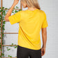 Mustard Top with Scalloped Neckline