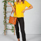 Mustard Top with Scalloped Neckline