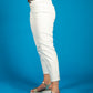 CROPPED TROUSERS WITH FRAYED HEM WHITE