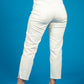 CROPPED TROUSERS WITH FRAYED HEM WHITE