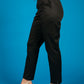 7/8-length trousers with vertical pin tucks