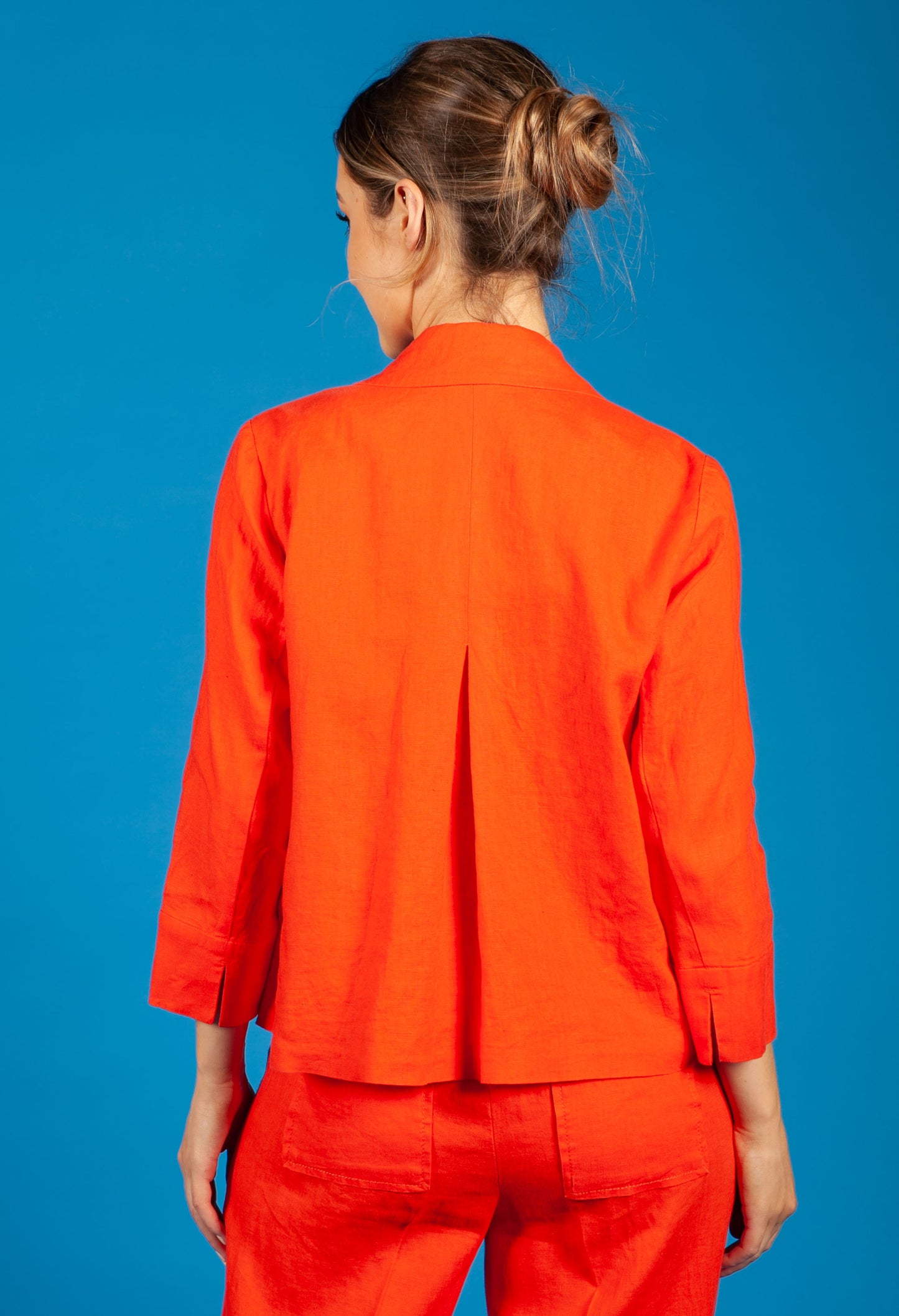 Tangerine Linen Blazer