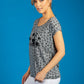 Mini Animal Print Top in Grey