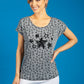 Mini Animal Print Top in Grey