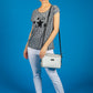 Mini Animal Print Top in Grey