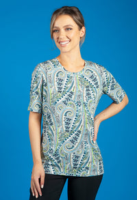 Blue Mix Paisley Print Top