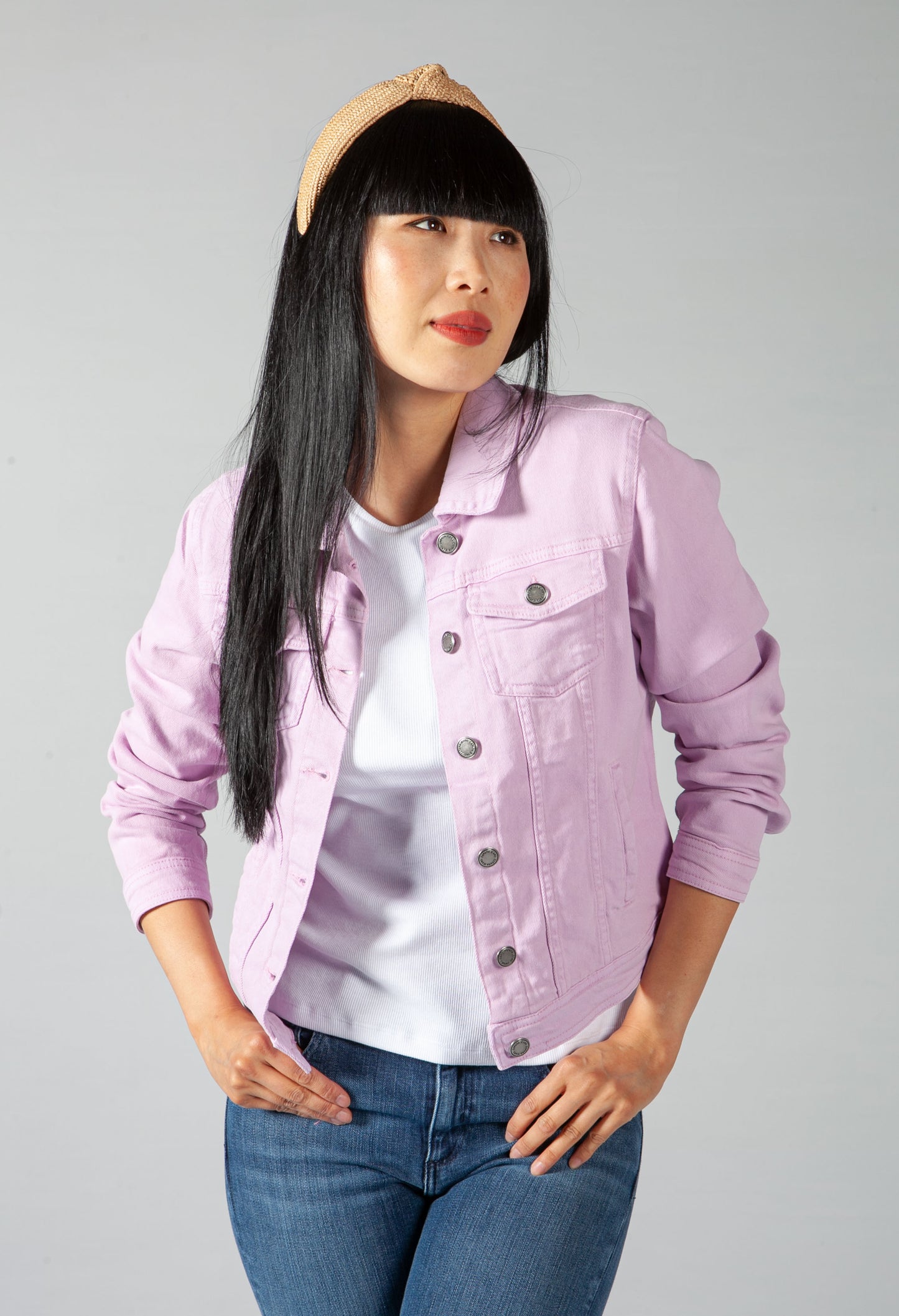 Summer Denim Jacket in Lilac