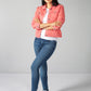 Summer Denim Jacket in Coral Pink