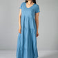 Cornflower Blue Tiered Dress-1