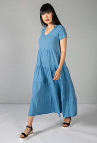 Cornflower Blue Tiered Dress-1