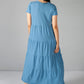 Cornflower Blue Tiered Dress-1