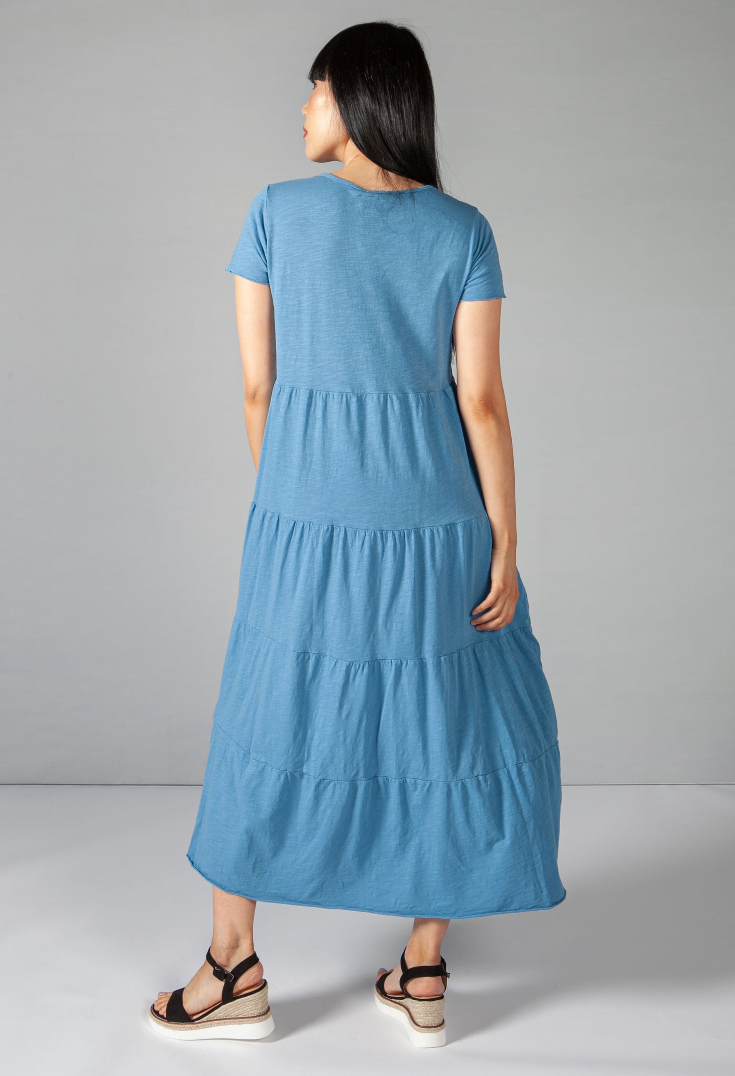 Cornflower Blue Tiered Dress-1