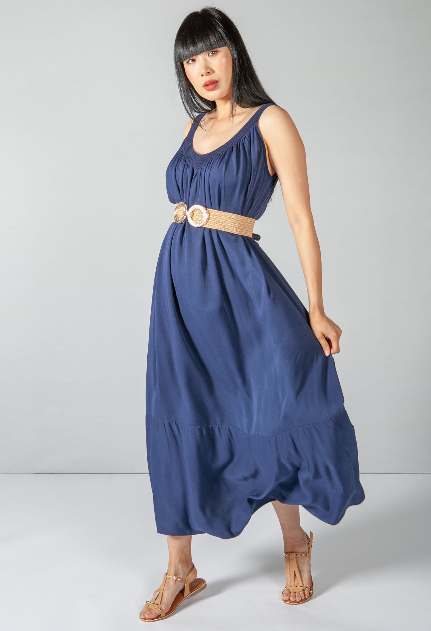 Navy  Relaxed Fit Summer Dress