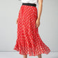 Vintage Print Ruby Red Skirt