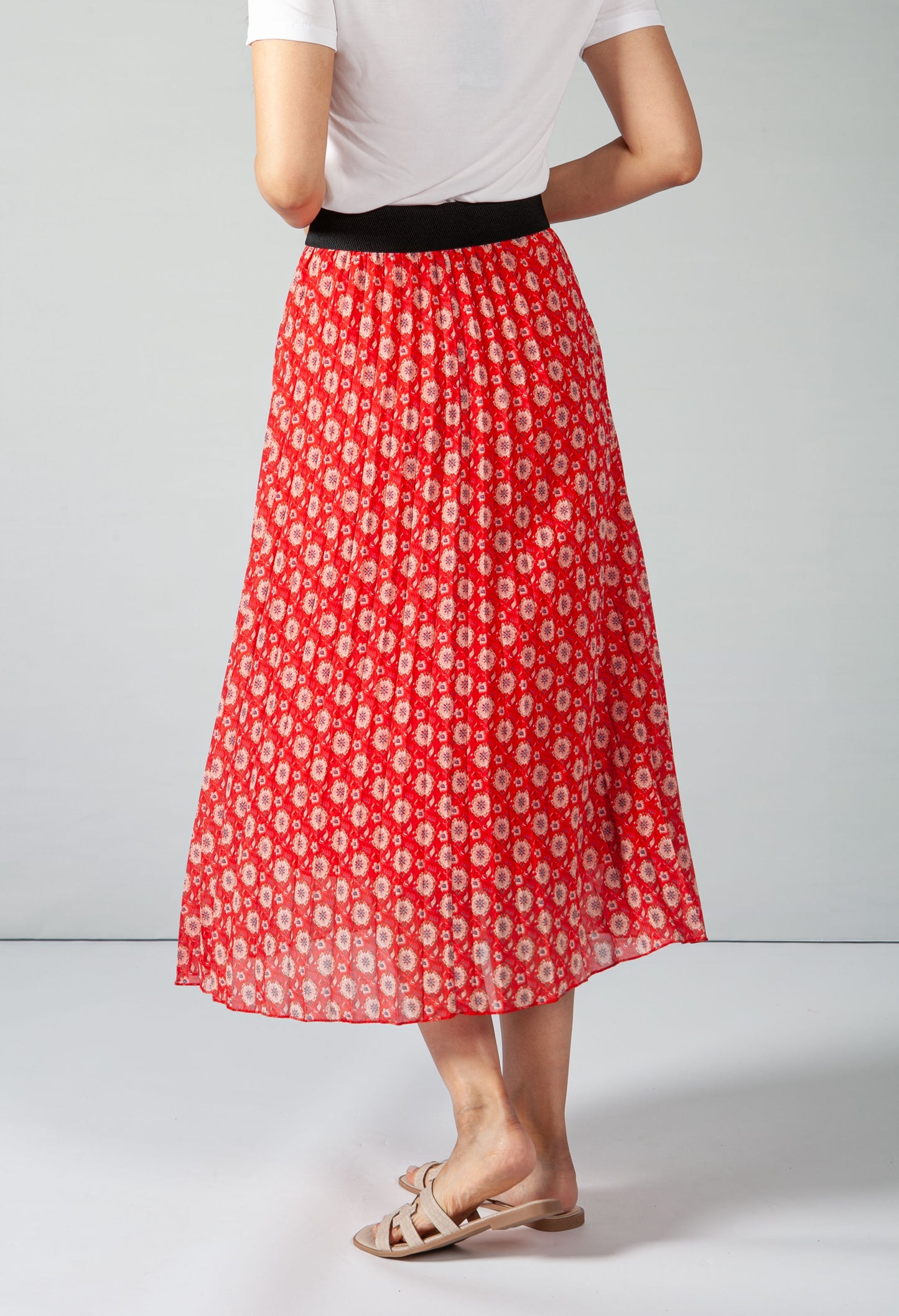 Vintage Print Ruby Red Skirt