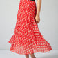 Vintage Print Ruby Red Skirt