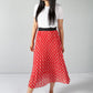 Vintage Print Ruby Red Skirt