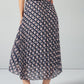 Vintage Print Navy Skirt