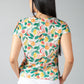 Lemon Print Top with Shoulder Detail