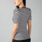 Stripe Top with Puff Shoulder