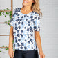 Daisy Print Top In Navy