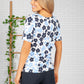 Daisy Print Top In Navy