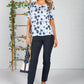 Daisy Print Top In Navy