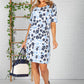 Blue Pop Floral Print Dress