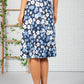 Navy Pop Floral Print Skirt