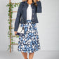 Navy Pop Floral Print Skirt