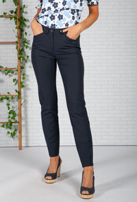 Navy Brenda Slim Leg Trousers