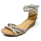 Light Grey Lightweight Ankle Strap Wedge Sandal