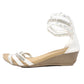 White Lightweight Ankle Strap Wedge Sandal