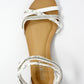 White Lightweight Ankle Strap Wedge Sandal