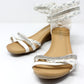 White Lightweight Ankle Strap Wedge Sandal